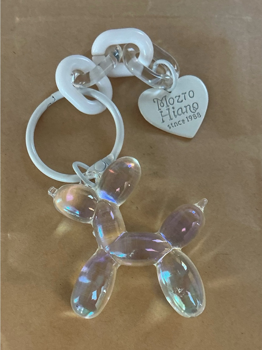 Iridescent Balloon Dog Keychain/Bag Charm